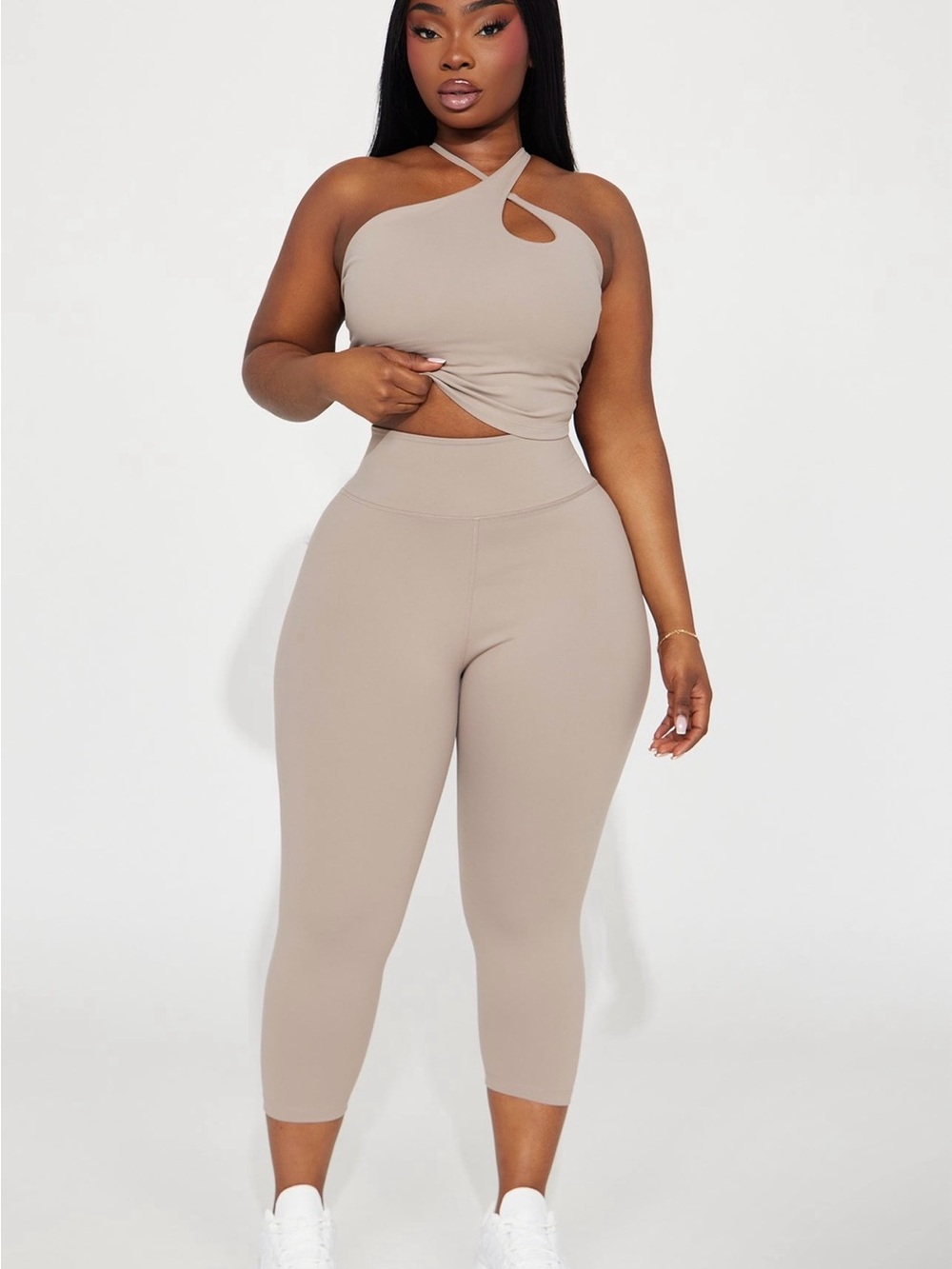 Flexibility Super Soft Capri Active Legging - Taupe